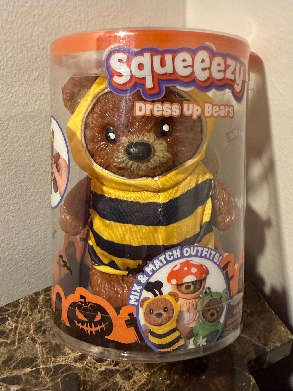 Squeeezy Dress Up Bears Yellow & Black Bee Costume Squishy Toy- mix and match